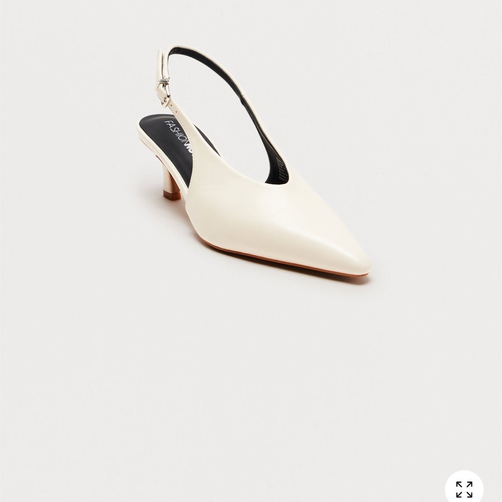 Fashion Nova Cream Slingback Heels
